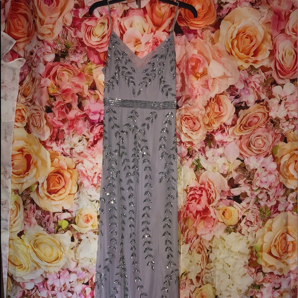 Adrianna Papell Long Beaded Evening Gown